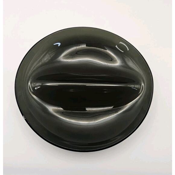 Vintage Smoke Glass Divided Candy Bowl Ellipitical Mid Century Modern Dish VGC - Picture 4 of 8